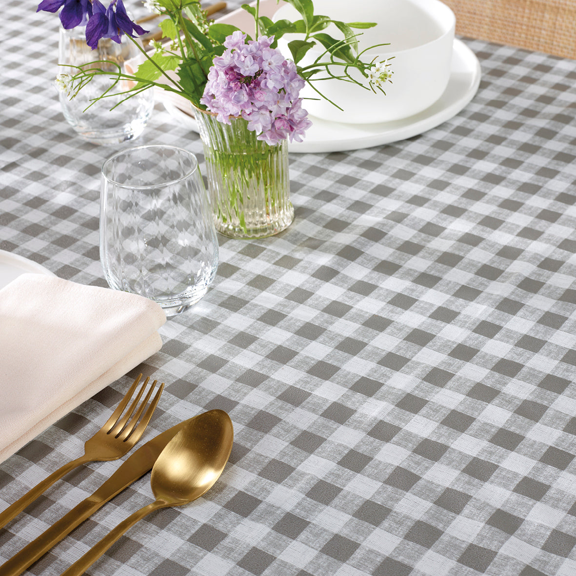 Tablecloth - Carrés Taupe