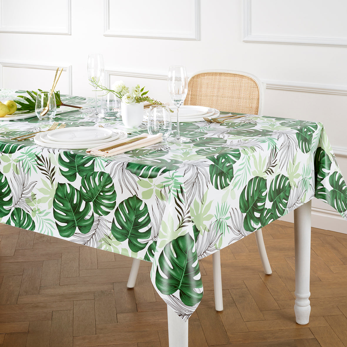 Tablecloth - Palmier à feuilles White