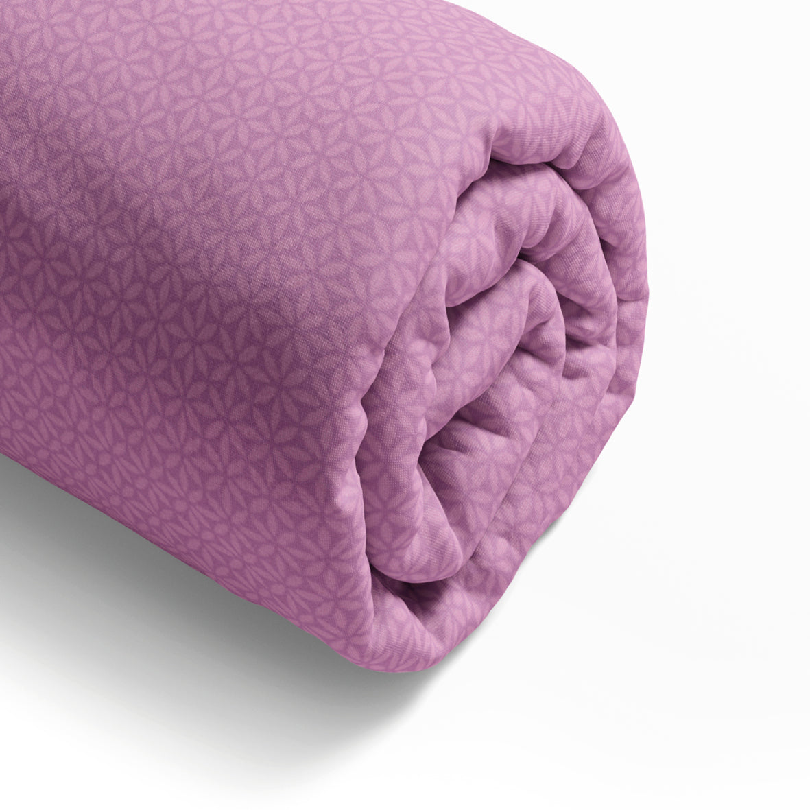 Fitted sheet cotton satin - Lina fleurs Purple