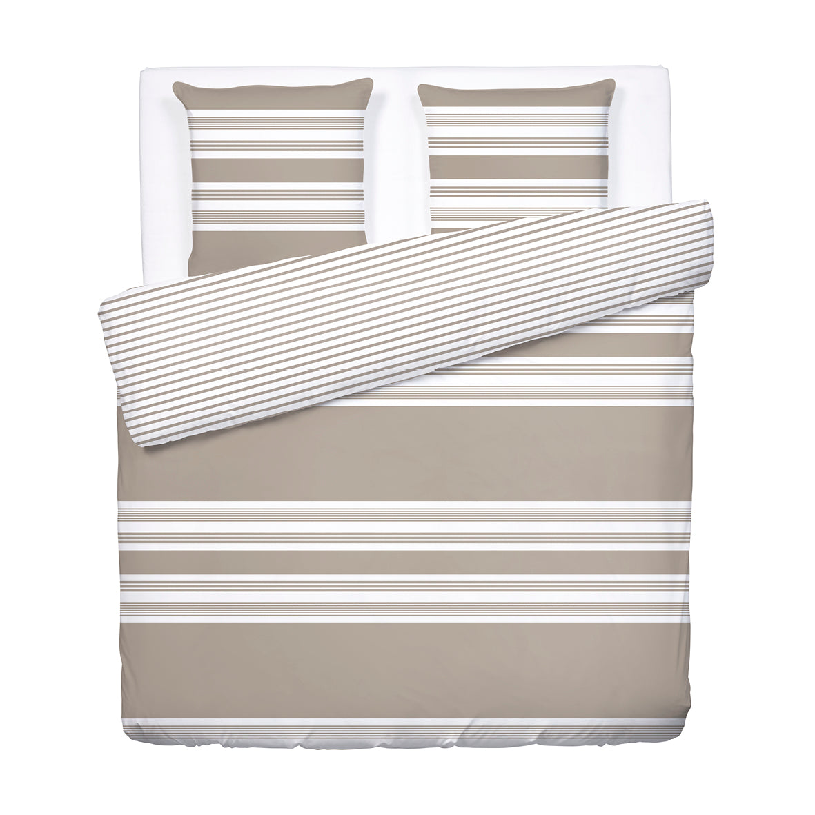 Duvet cover + pillowcase(s) cotton satin - Léna Taupe