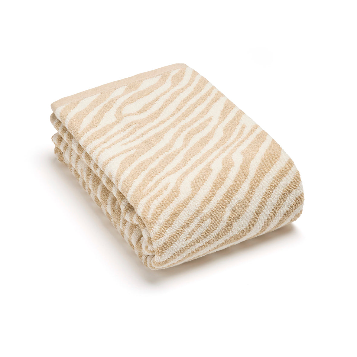 Maxi bathtowel Rayure zebra Taupe - 90 x 180 cm