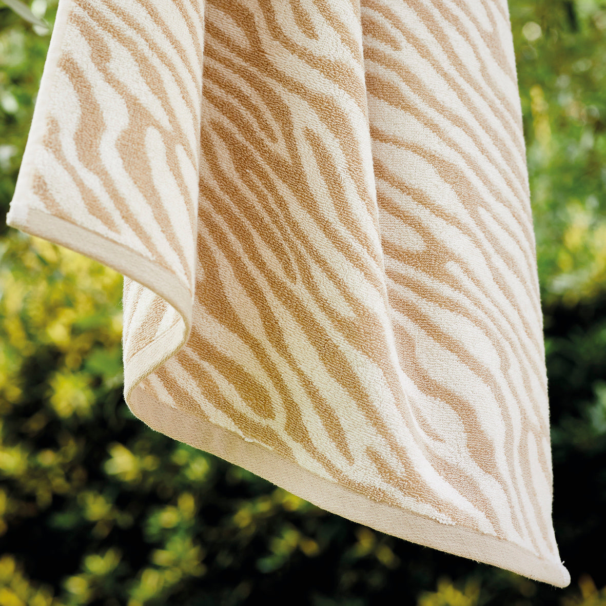 Maxi bathtowel Rayure zebra Taupe - 90 x 180 cm