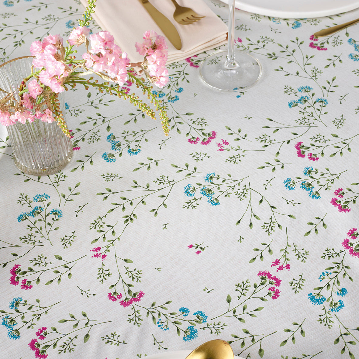 Tablecloth - Pré de fleurs Off-white