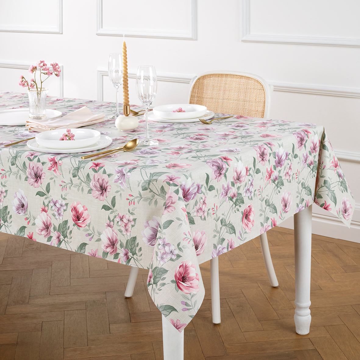 Tablecloth - Ode florale Grey