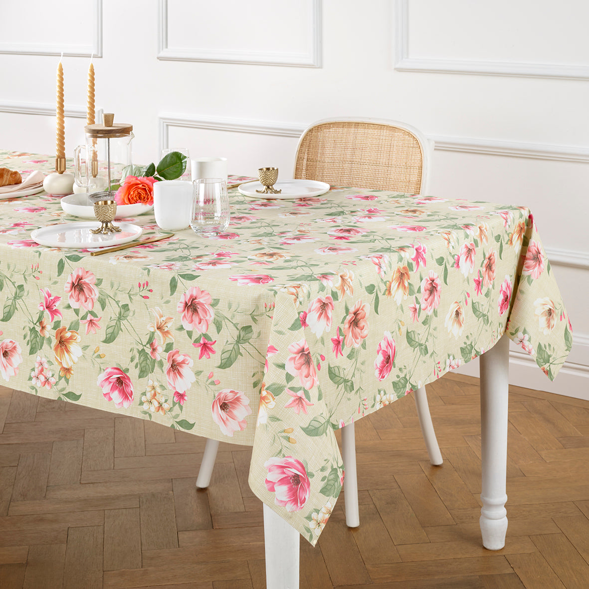 Tablecloth - Ode florale Taupe