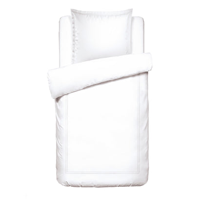 Housse de couette + taie(s) d'oreiller satin de coton - Nice Blanc / Blanc