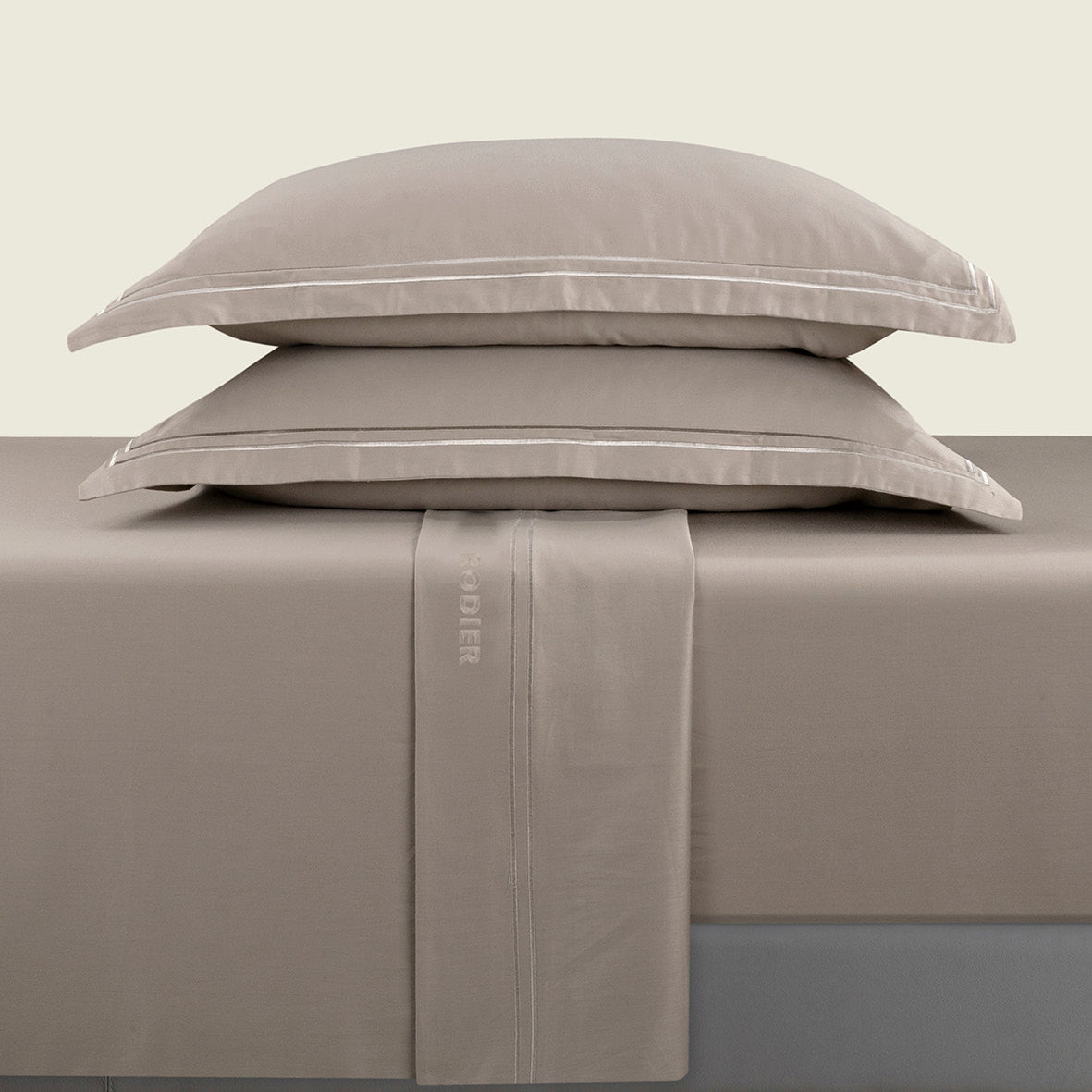 Sheet set cotton satin - Nice Taupe / Taupe