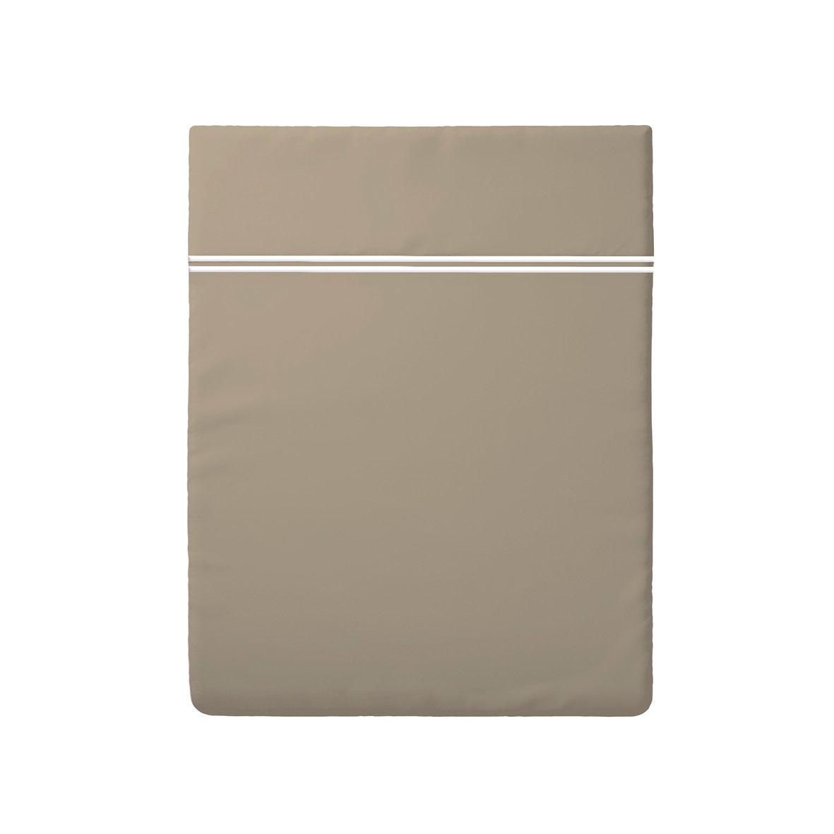 Flat sheet cotton satin - Nice White / Taupe