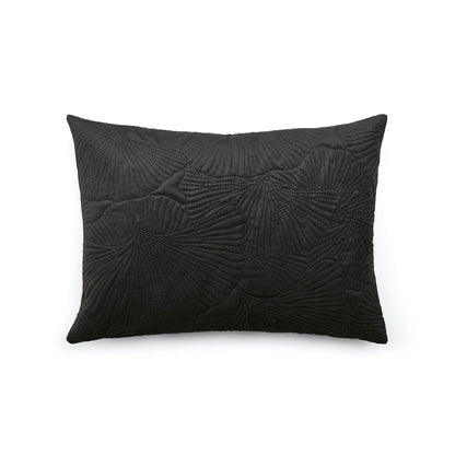 Cushion cover embossed - flower Anthracite