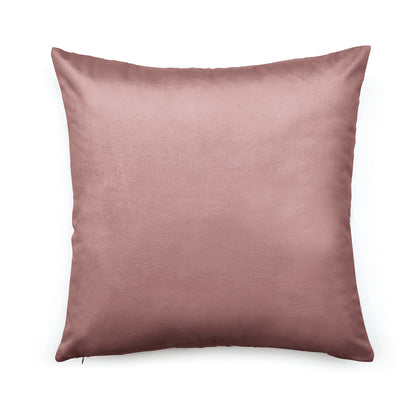 Housse de coussin velours avec dessin fleuri : vieux rose