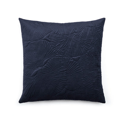 Housse de coussin velours avec dessin fleuri : bleu foncé