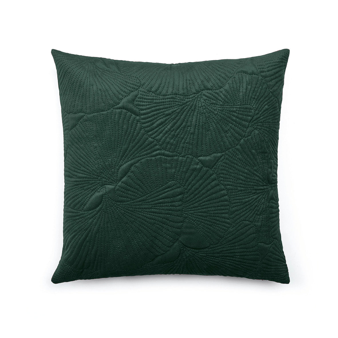 Housse de coussin velours avec dessin fleuri : vert foncé