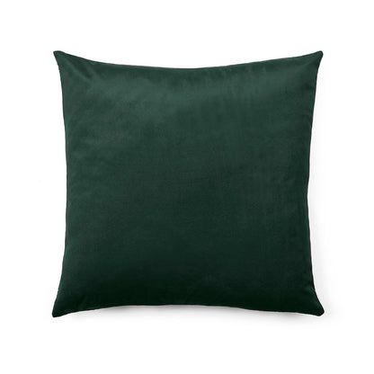 Housse de coussin velours avec dessin fleuri : vert foncé