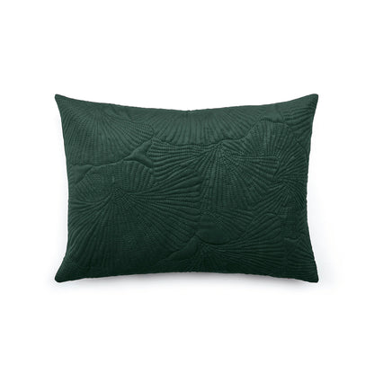 Housse de coussin velours avec dessin fleuri : vert foncé