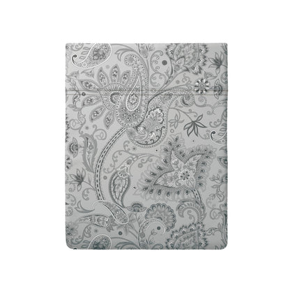 Drap plat satin de coton Indienne Gris clair - 240 x 300 cm