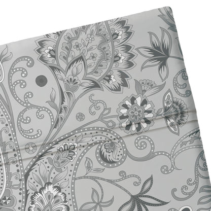 Drap plat satin de coton Indienne Gris clair - 240 x 300 cm