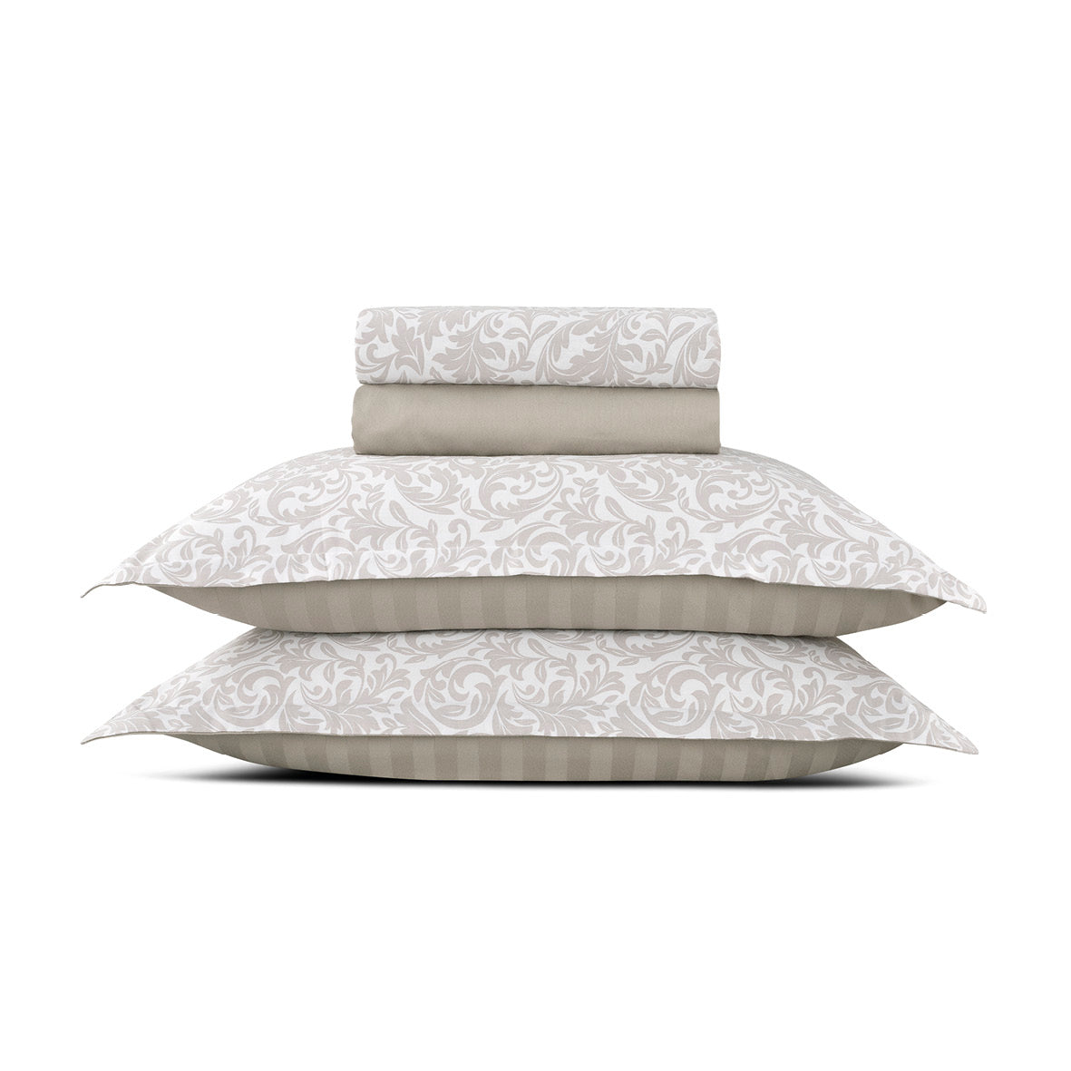 Sheet set : fitted sheet, flat sheet, pillowcase(s) in satin cotton - Esprit Damas Taupe