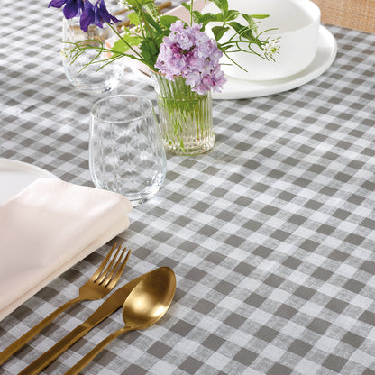 Tablecloth - Effet vichy Taupe