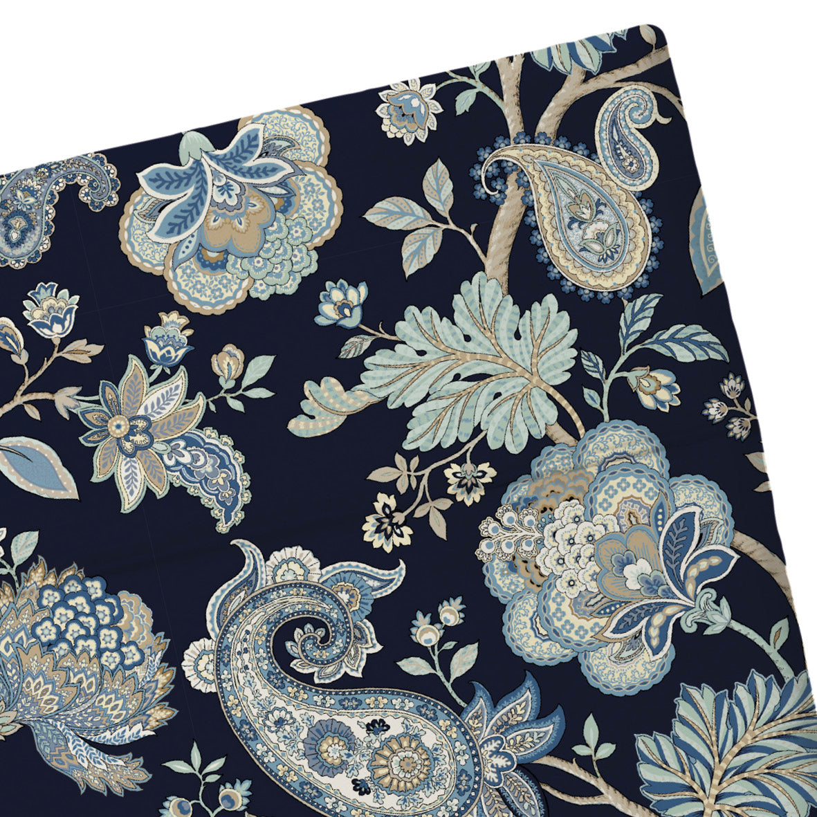 Drap plat satin de coton - Kashmir Blue foncé