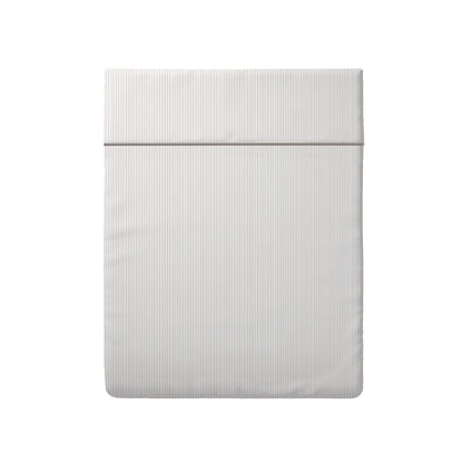 Drap plat satin de coton - Traits fins Taupe