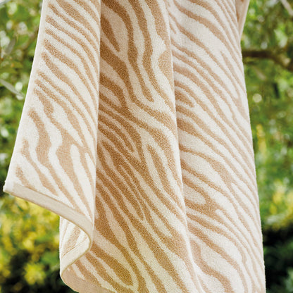 Bath towel Jacquard Zébrure Taupe - 70 x 140 cm