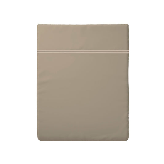 Drap plat satin de coton - Paris Taupe / Taupe