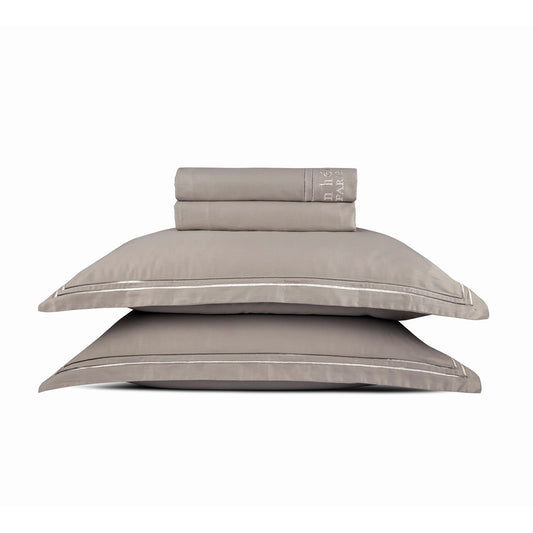 Sheet set cotton satin - Paris Taupe / Taupe