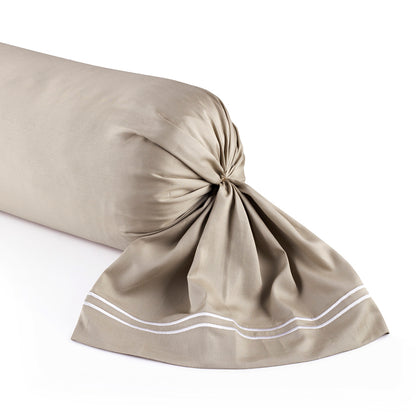 Pillowcase(s) cotton satin - Paris White / Taupe