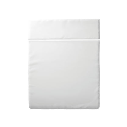 Drap plat satin de coton - Paris Blanc / Blanc