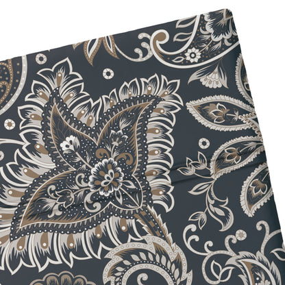 Drap plat satin de coton - Indienne Gris / Taupe