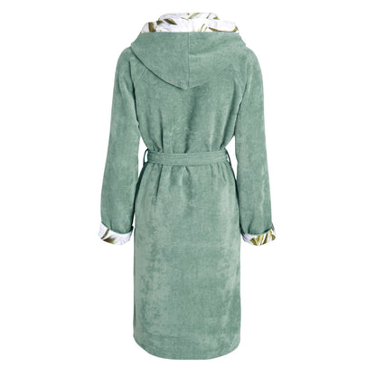 Hooded bathrobe - Jardin exotique Green