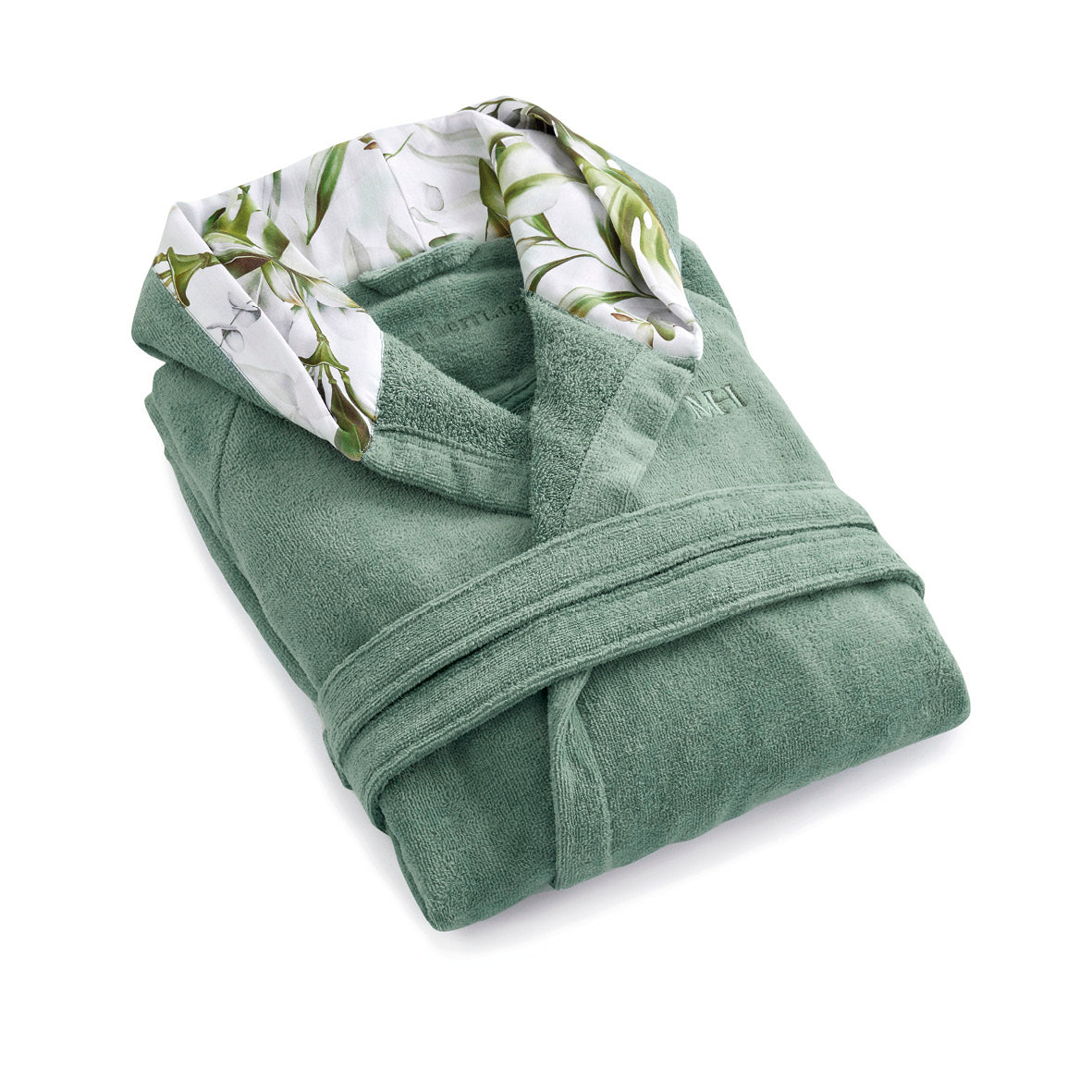 Hooded bathrobe - Jardin exotique Green