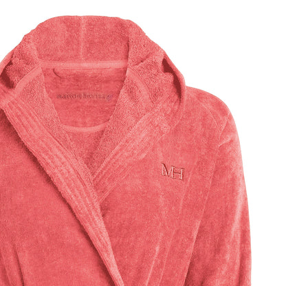 Hooded bathrobe - Hibiscus Pink