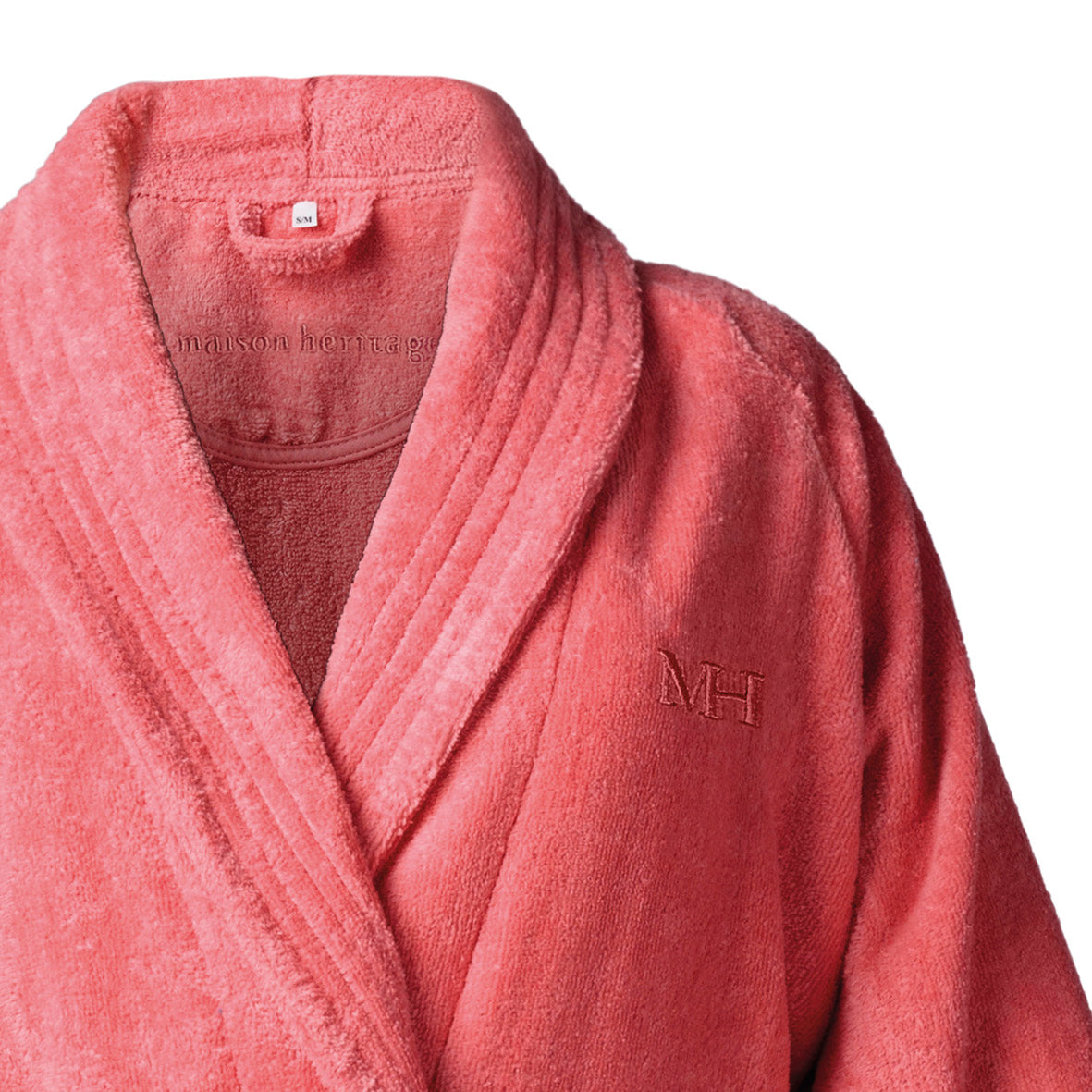 Bathrobe with shawl collar - Hibiscus Pink