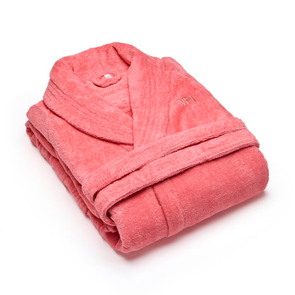 Bathrobe with shawl collar - Hibiscus Pink