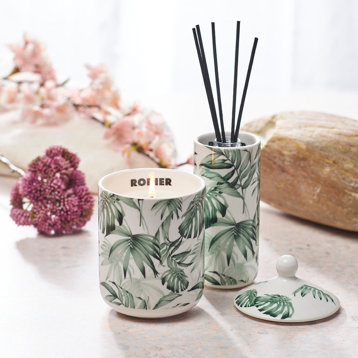 Fragrance sticks in porcelain holder Jungle White - Jasmin & Ylang - 100 ml