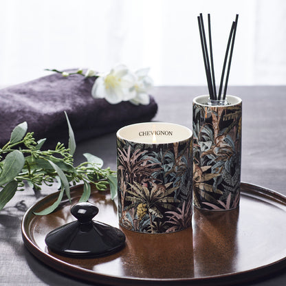 Fragrance sticks in porcelain holder Jungle monkey - Black - Jasmin & Ylang - 100 ml