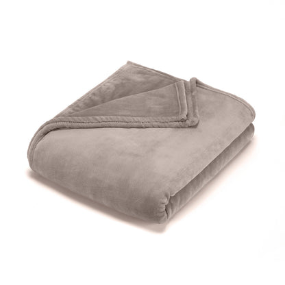 Fleece plaid Taupe - 180 x 220 cm