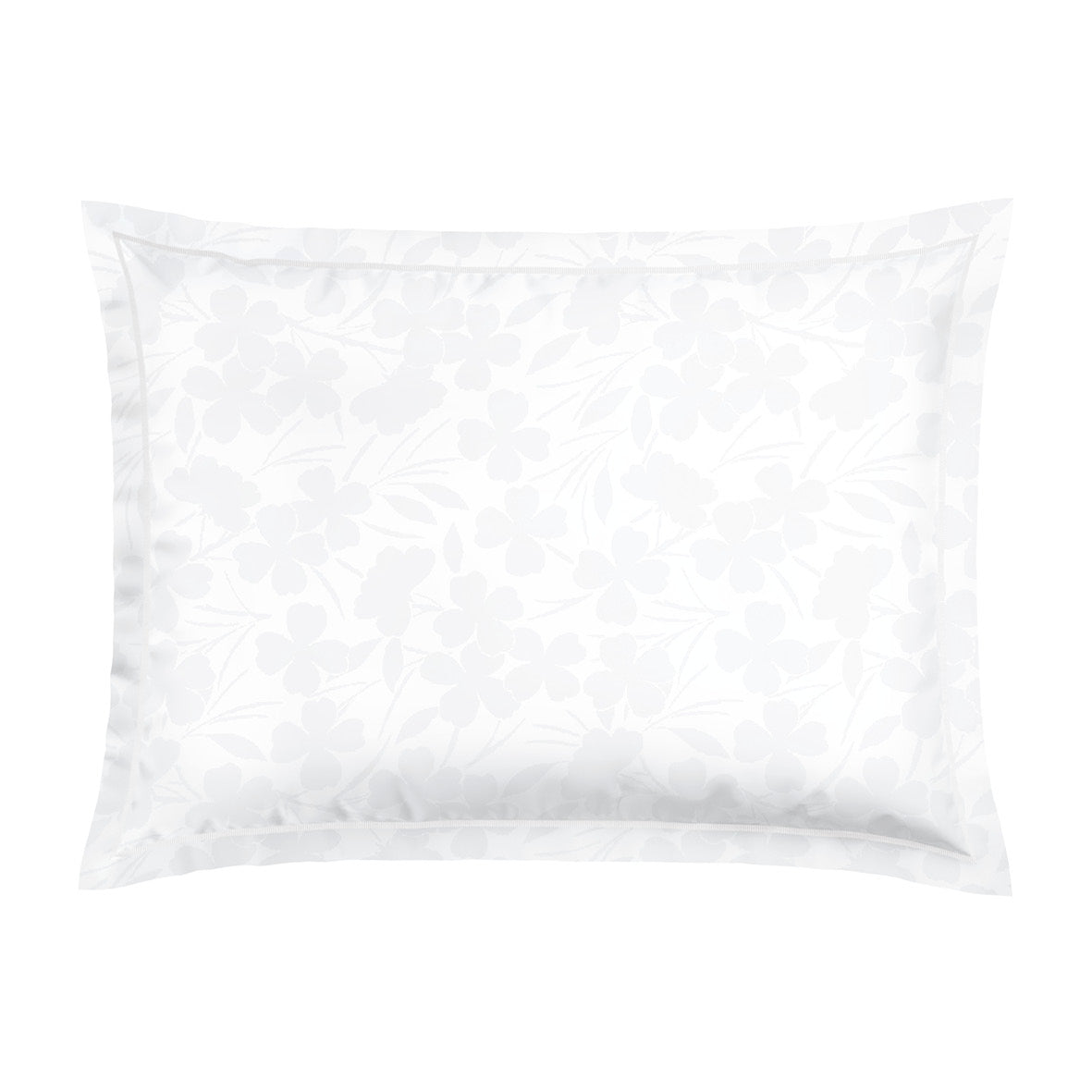 Pillowcase(s) cotton satin - Jacquard woven - Cresson de Fontaine White 50 x 70 cm