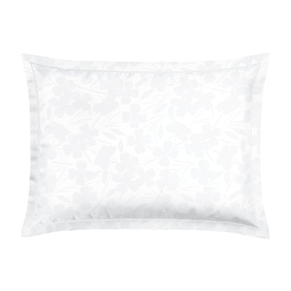 Pillowcase(s) cotton satin - Jacquard woven - Cresson de Fontaine White 50 x 70 cm