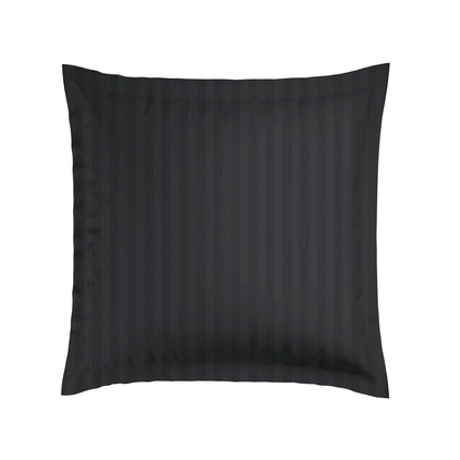 Pillowcase(s) cotton satin dobby stripe woven - Black