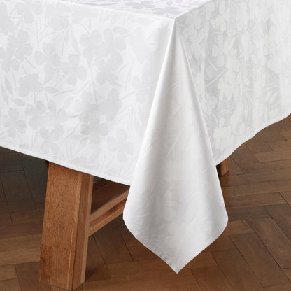 Tablecloth - Jacquard woven - Cresson de Fontaine White