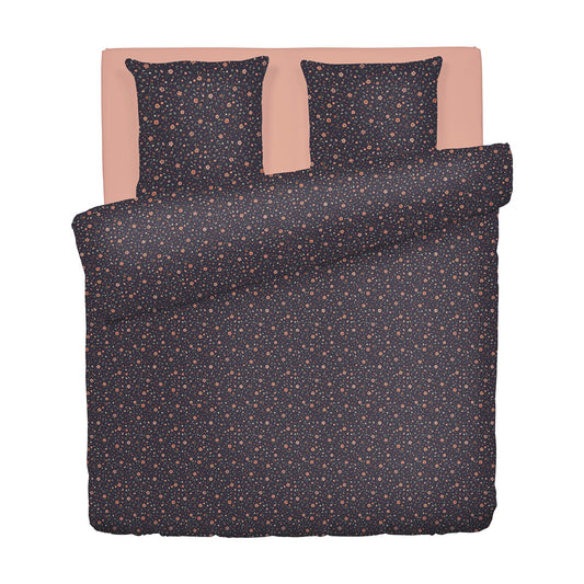 Duvet cover + pillowcase(s) cotton satin - Pétunia Orange 260 x 240 cm + 2 x (63 x 63 cm)