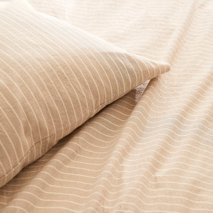 Duvet cover + pillowcase(s) cotton yarn dyed - Eugénie Taupe