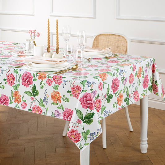Tablecloth - Pivoine en fleur White