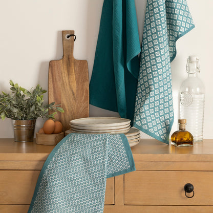 Set of 3 kitchen towels  Blue - 70 x 45 x 0,3 cm