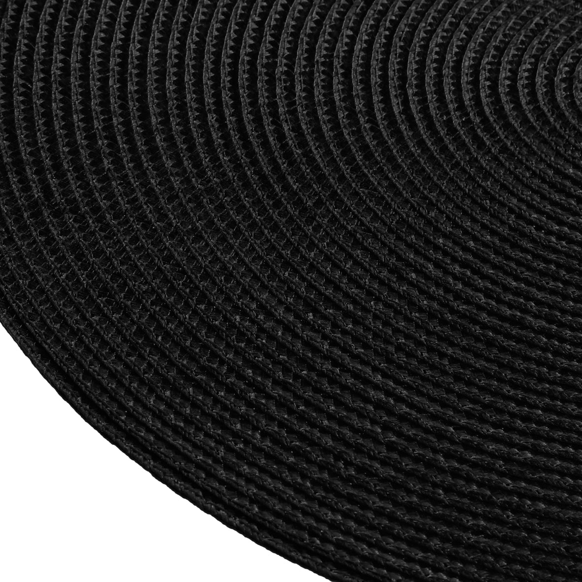 Round braided placemat  Black - 38 x 0,2 cm