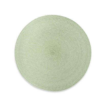 Round braided placemat  Light green - 38 x 0,2 cm