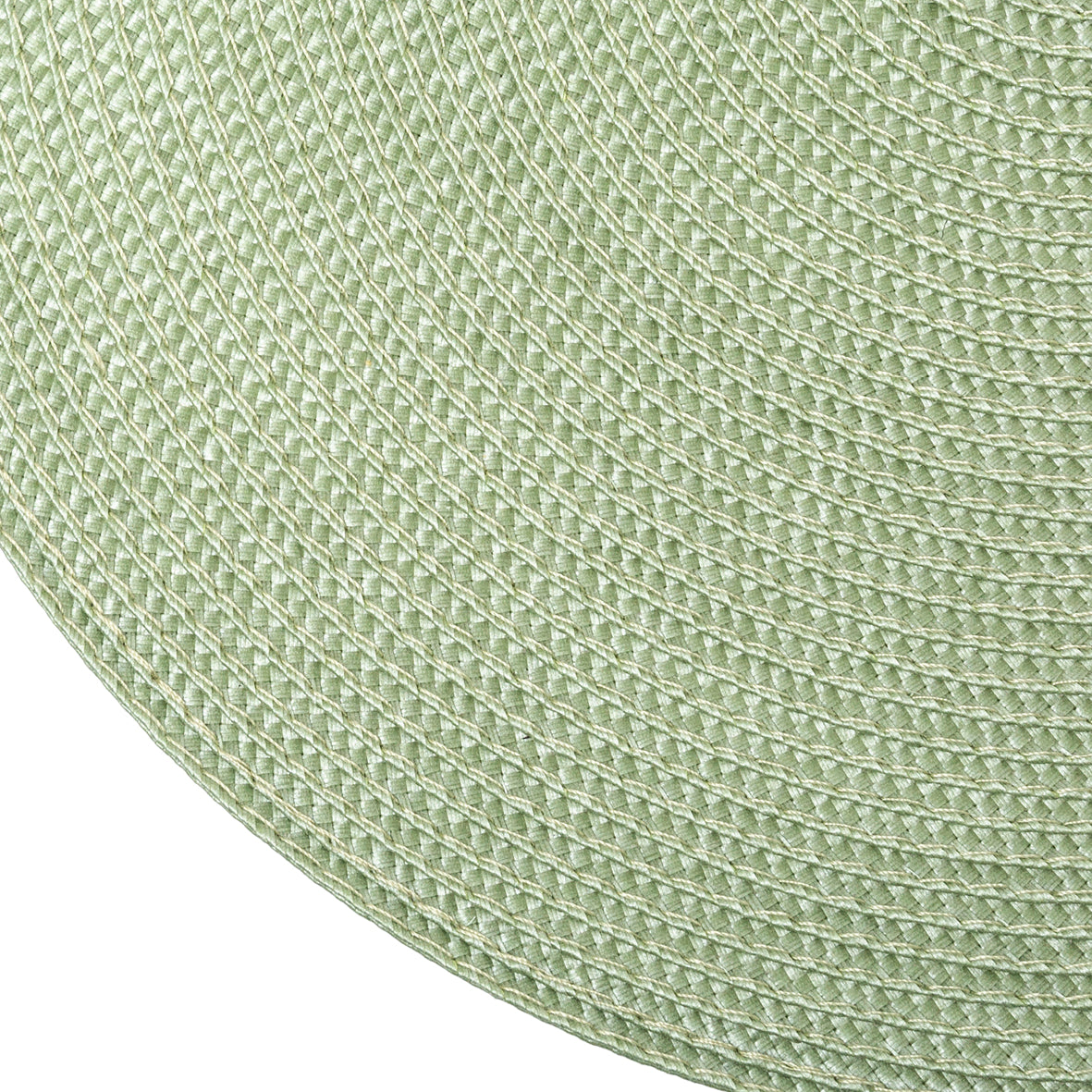 Round braided placemat  Light green - 38 x 0,2 cm