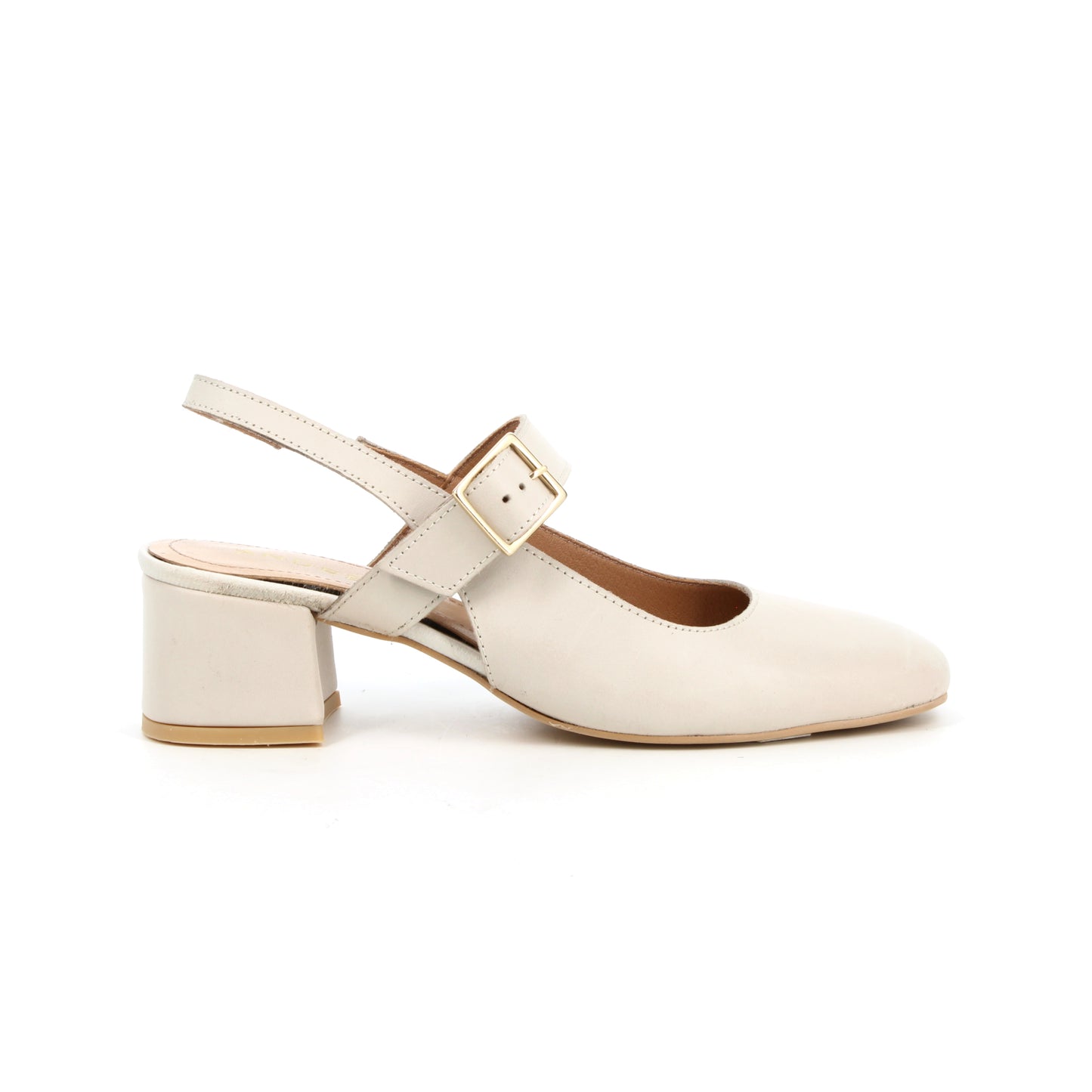 Slingback en cuir Pavé Beige